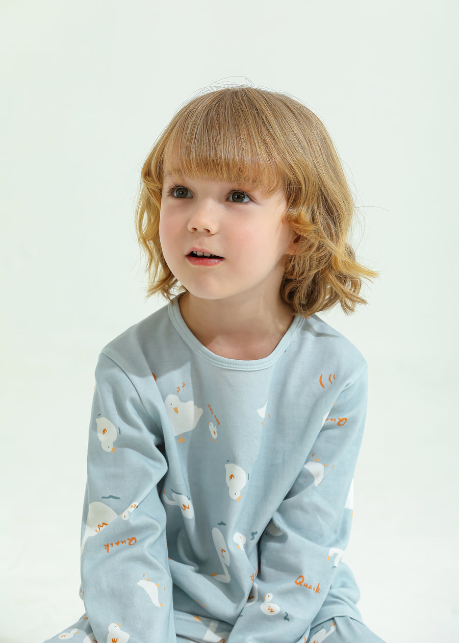 子供 アヒルとひよこ柄 長袖ルームウェア パジャマ– wearshow.jp