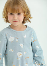 アヒルとひよこ柄　長袖ルームウェア　パジャマ　子供　ルームウェア