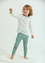 サボテン柄　リブ素材 長袖ルームウェア パジャマ 子供　パジャマ　ルームウェア