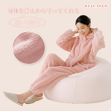 [衣穿繍 ＷＥＡＲ　ＳＨＯＷ] パジャマ レディースメンズ 冬 もこもこ ルームウェア 長袖 上下セット 着る毛布 裏起毛 あったかい 厚手 ゆったり 可愛い 部屋着 秋冬 M-L