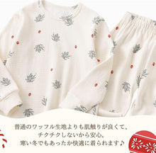 [衣穿繍 ＷＥＡＲ　ＳＨＯＷ] キッズ ワッフル 綿 100％ 秋 冬 暖かい 上下セット 長袖 ふわふわで 暖かい 厚手 ルームウェア お揃pajama かわいい 可愛い おしゃれ 部屋着 子供服 110 120 130 140 子供 クリスマス プレゼント