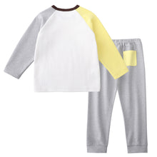 配色ラグランスリーブデザイン長袖ルームウェア　パジャマ