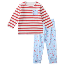 マリン ボーダー柄 長袖ルームウェア パジャマ