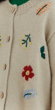 ビンテージ風　デザインお花刺繍　ニットカーディガン