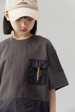 ポケット付き配色異素材アウトドア　Tシャツ