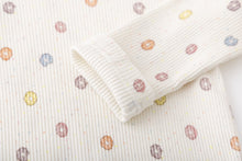 ドーナッツ　リブ素材　フリル付き長袖ルームウェア　パジャマ　子供　ルームウェア