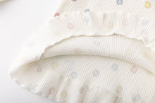 ドーナッツ　リブ素材　フリル付き長袖ルームウェア　パジャマ　子供　ルームウェア