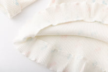 さくらんぼ　リブ素材　フリル付き長袖ルームウェア　パジャマ