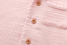 ダブルガーゼ配色パイピングパジャマ