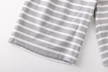 ネコ柄　ボーダー柄　半袖ルームウェア　パジャマ