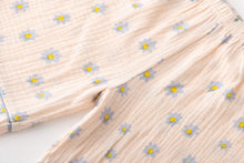 ダブルガーゼ配色パイピング 花柄パジャマ ルームウェア