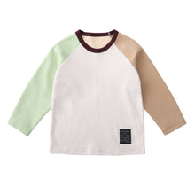 配色ラグランスリーブデザイン長袖ルームウェア　パジャマ