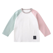 配色ラグランスリーブデザイン長袖ルームウェア　パジャマ