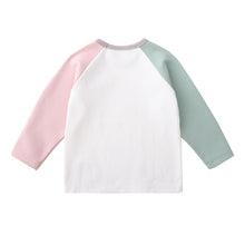 配色ラグランスリーブデザイン長袖ルームウェア　パジャマ