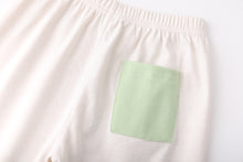 配色ラグランスリーブデザイン長袖ルームウェア　パジャマ