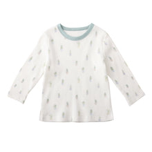 サボテン柄　リブ素材 長袖ルームウェア パジャマ 子供　パジャマ　ルームウェア